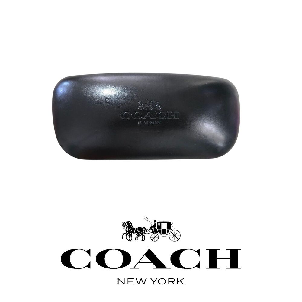 Coach New York Black Hard Shell Eyeglass Case Embossed Logo Sunglasses Case